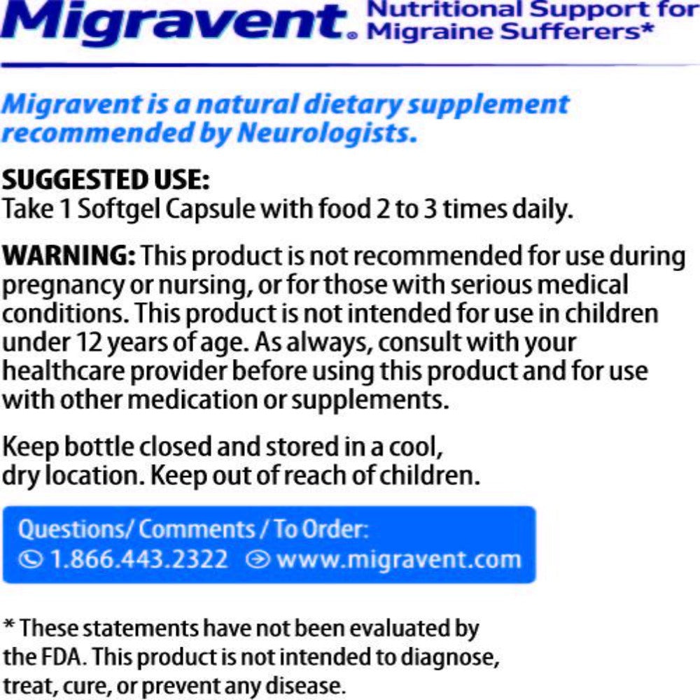 Migravent Migraine Relief Supplement